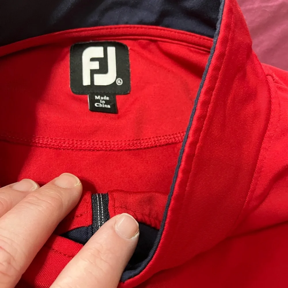 Footjoy XL 1/4 Zip Pullover Red - Picture 2 of 5